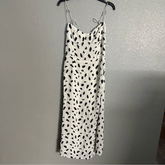 Reformation journey Elegant Black and White Polka Dot Dress size 10 - Picture 3 of 12